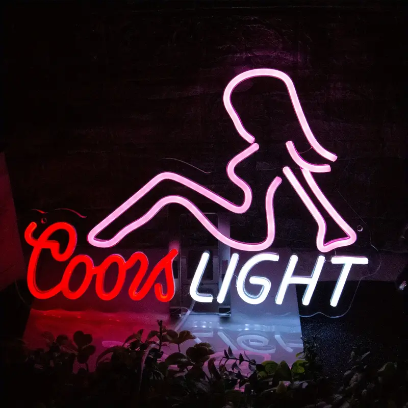 Pink Lady Coor Light LED Neon Sign