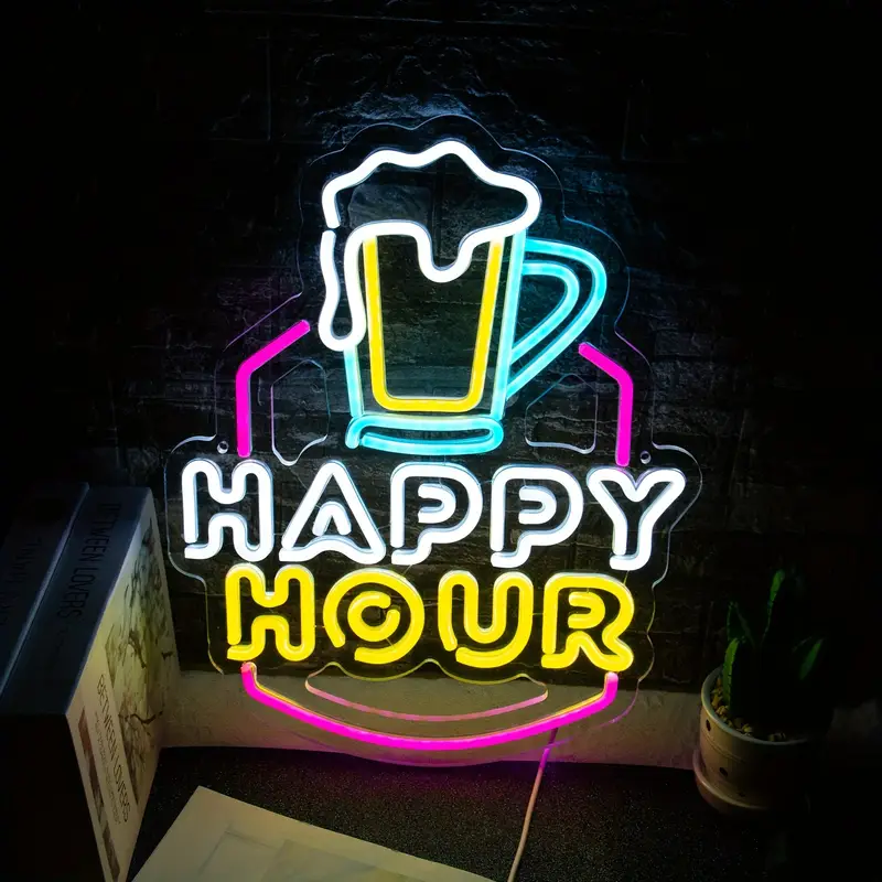 Happy Hour LED Neon Sign