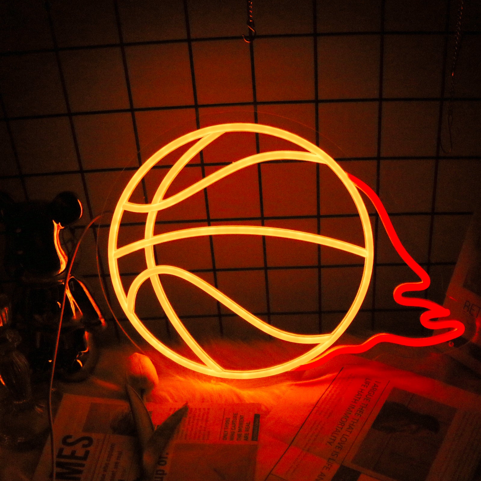 Basketball Fire LED Neon Sign