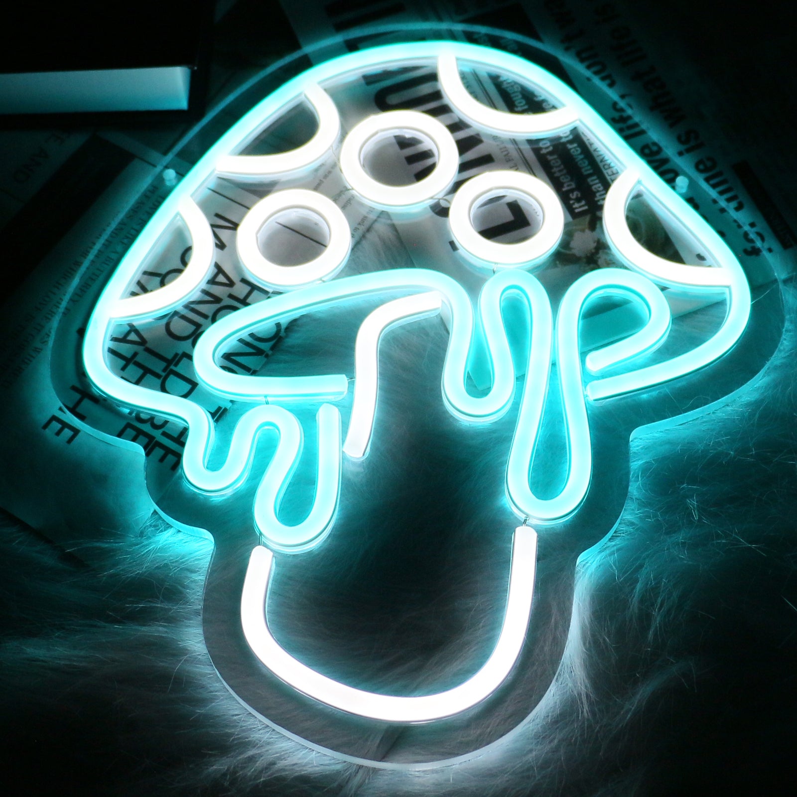 Blue Mushroom LED Neon Sign