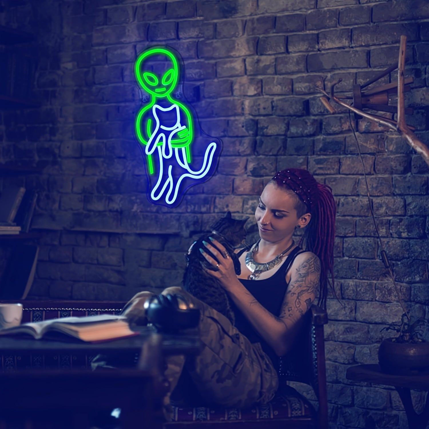 Aliens And Cats LED Neon Sign