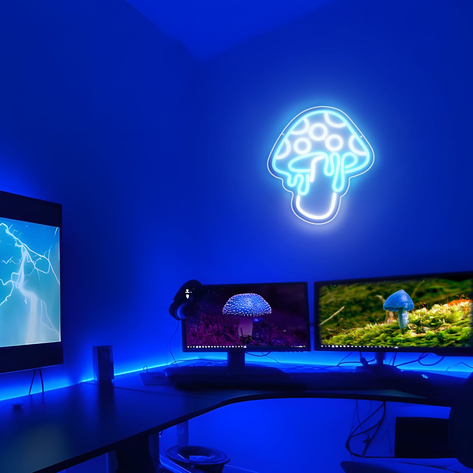 Blue Mushroom LED Neon Sign