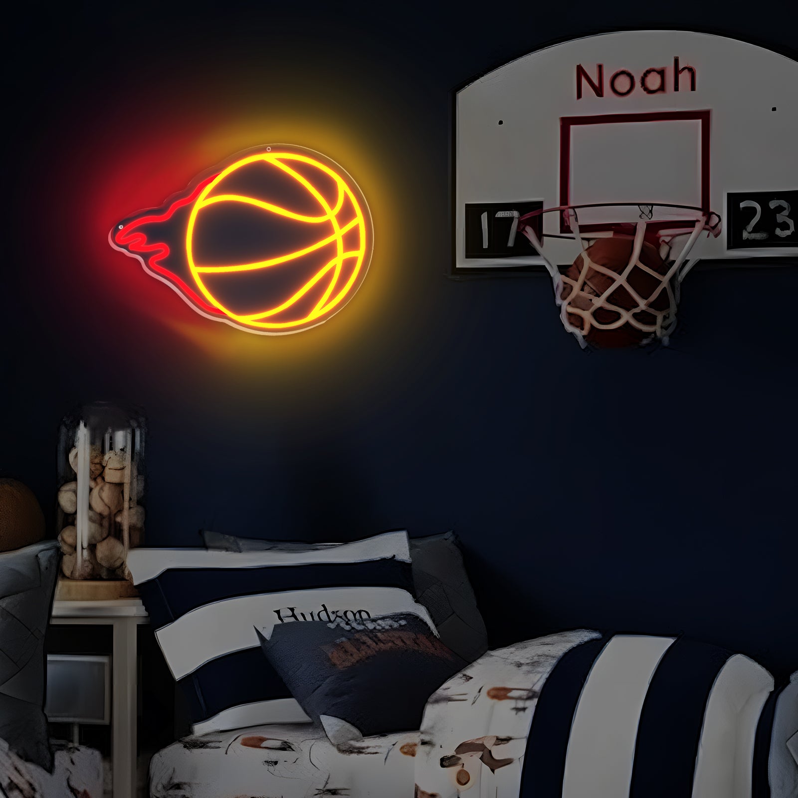 Basketball Fire LED Neon Sign