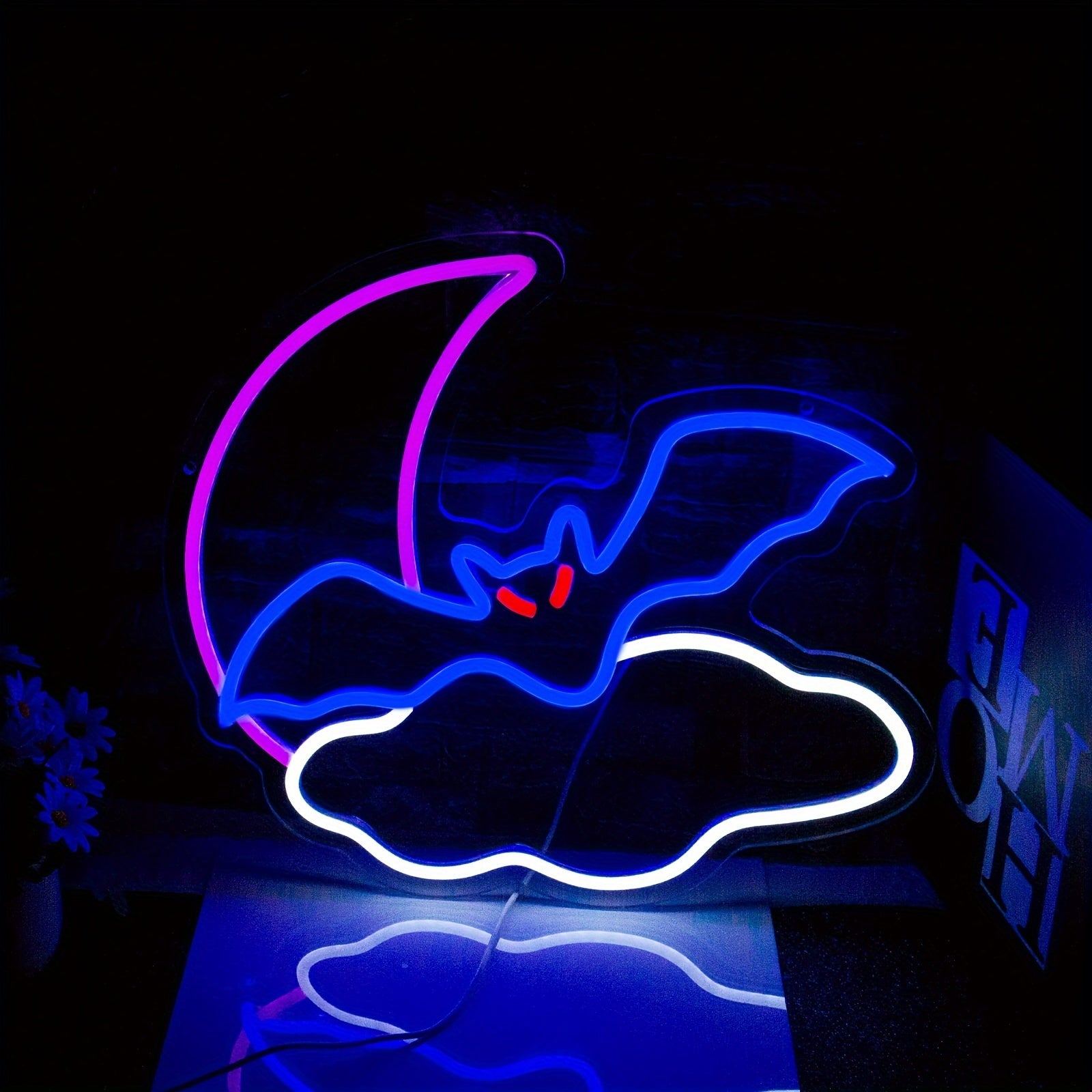 Bat Cloud Moon LED Neon Sign