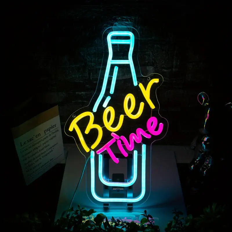 Blue Beer Time LED Neon Sign