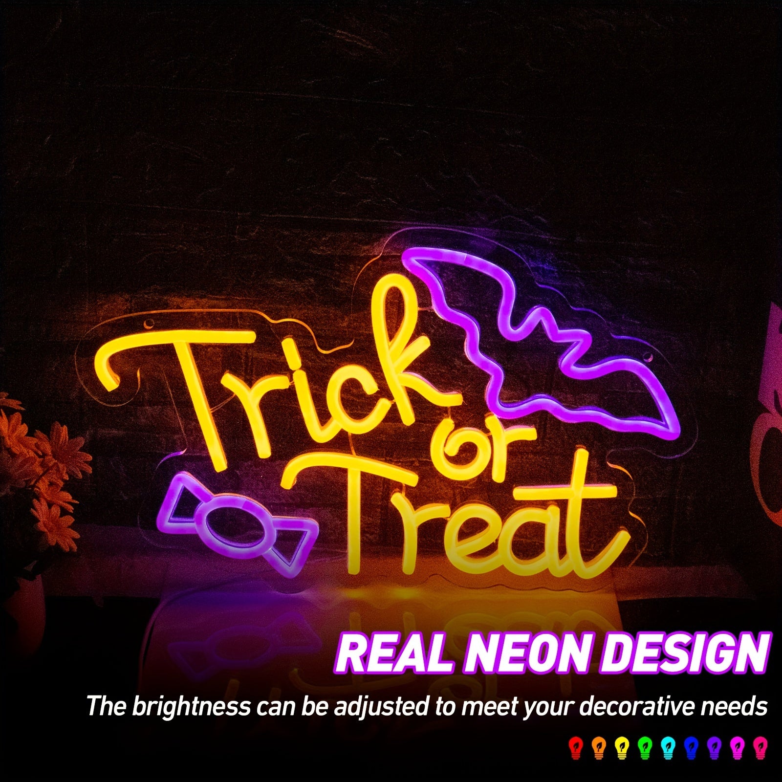 Halloween Trick Or Treat LED Neon Sign