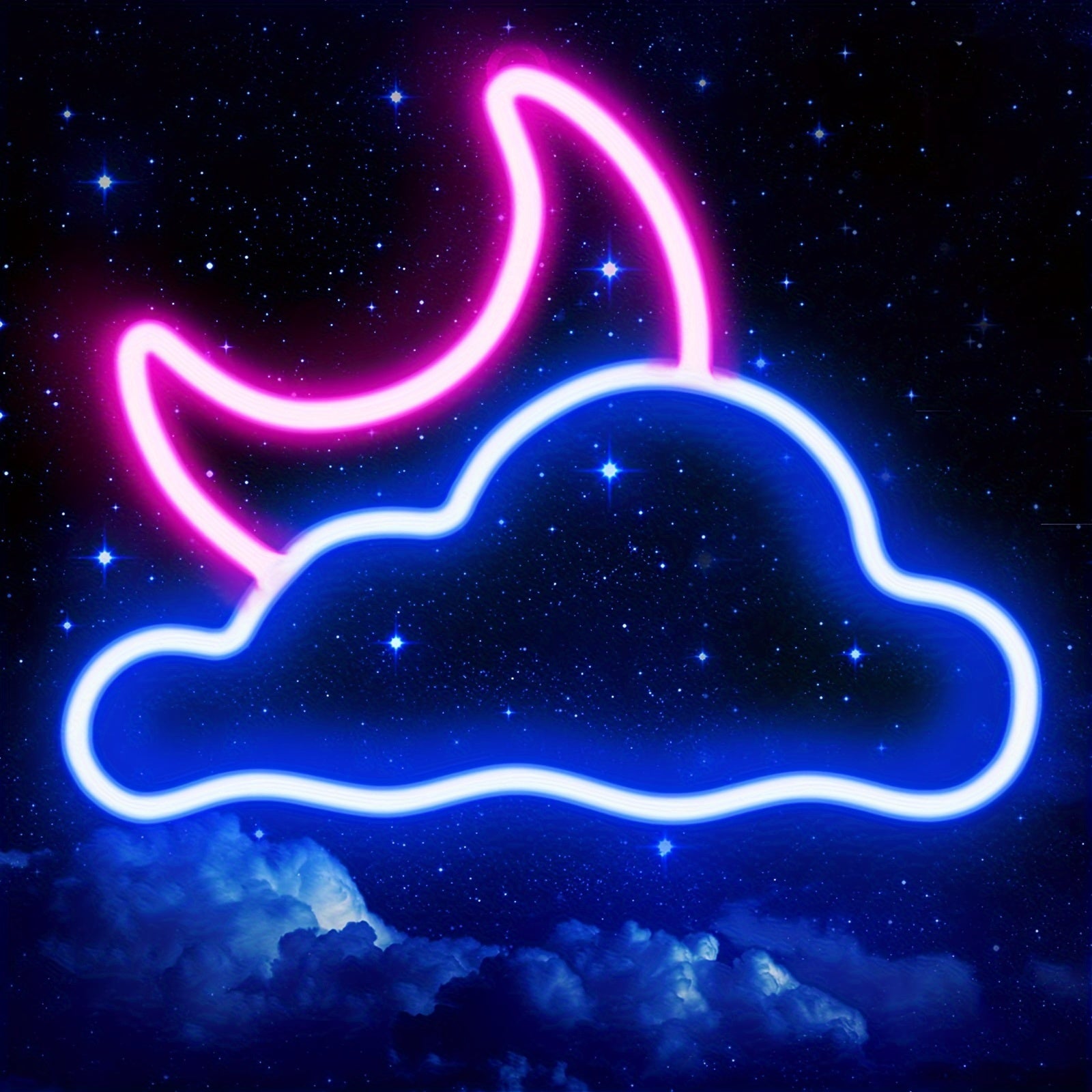 Cloud and moon LED Neon Sign