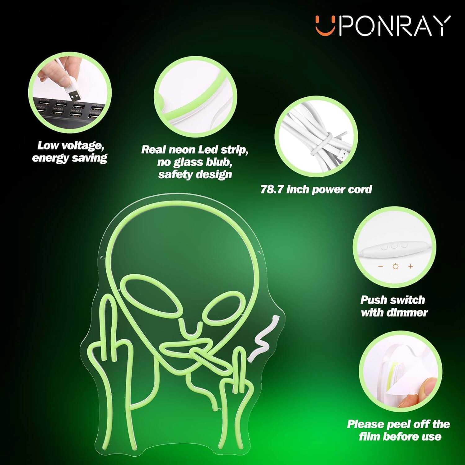 Uponray Alien Neon Sign