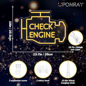 Uponray Check Engine Neon Signs