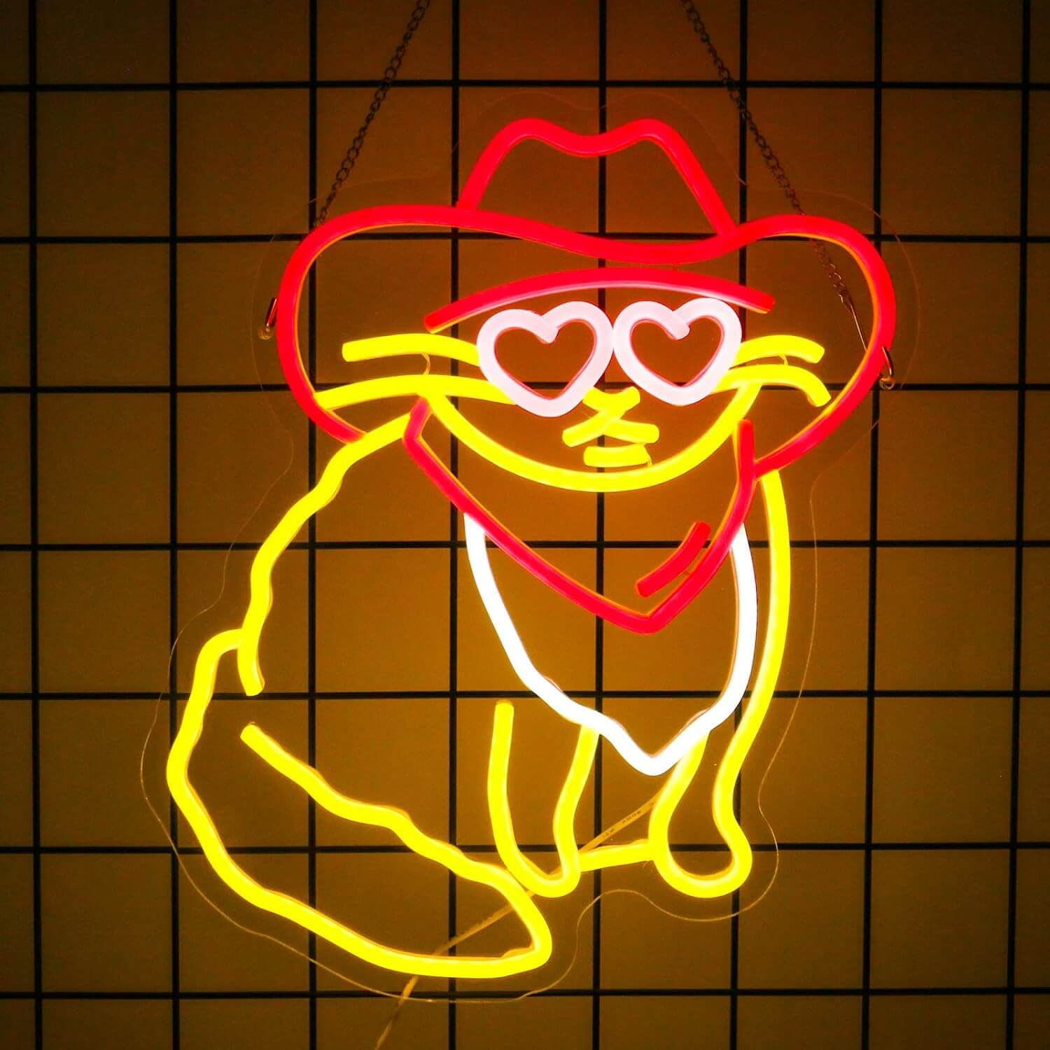 Uponray Cowboy Cat Neon Sign