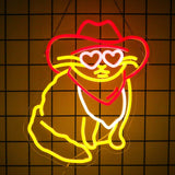 Uponray Cowboy Cat Neon Sign