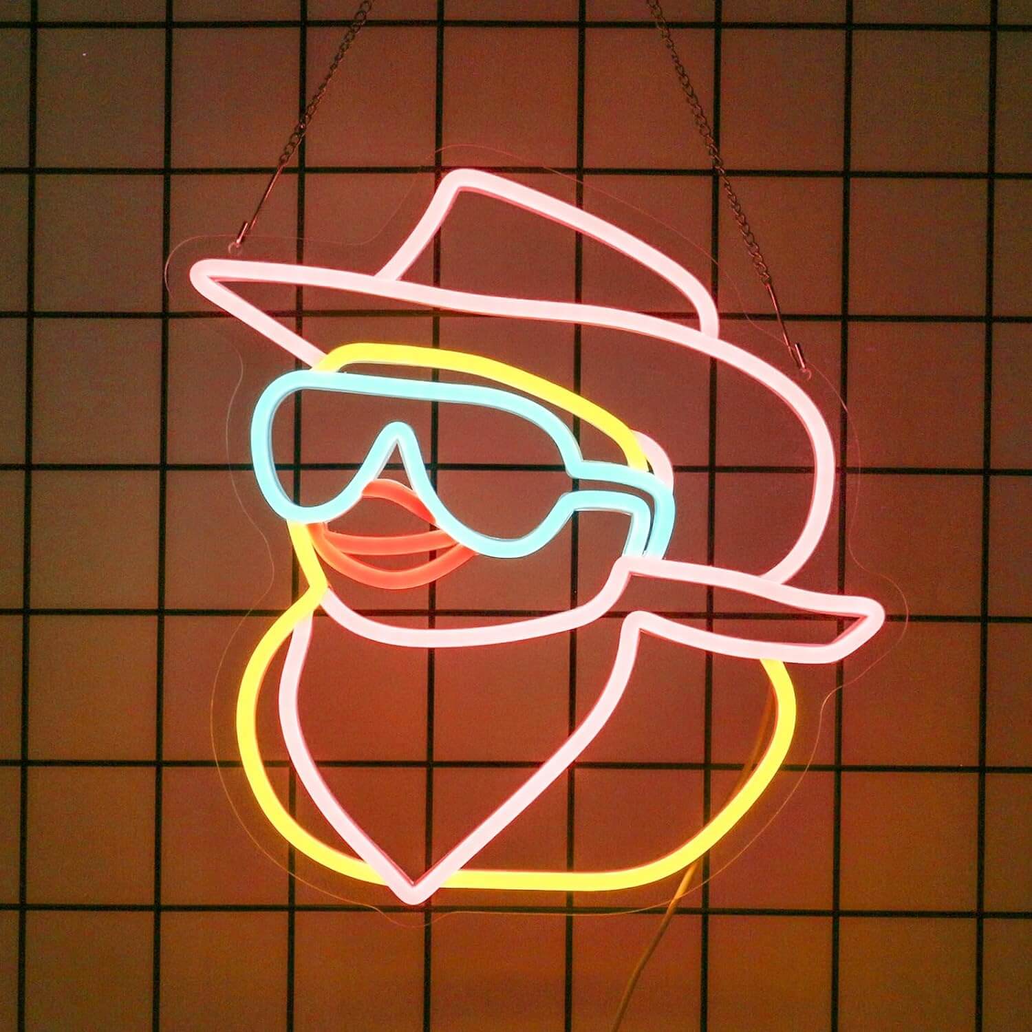 Uponray Cowboy Duck Neon Sign