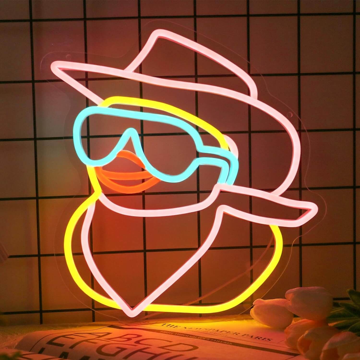 Uponray Cowboy Duck Neon Sign